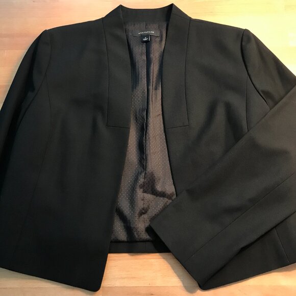 Ann Taylor Open Front Black Bolero Blazer Size 2 - Picture 3 of 5